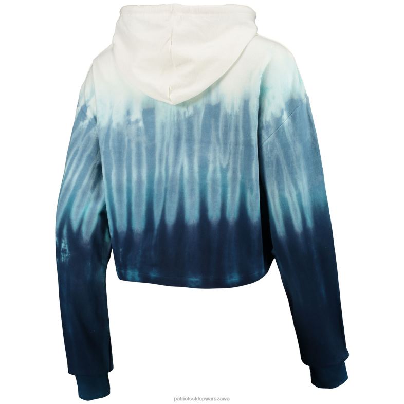 Patriots Jersey kobiety foco granatowo-biała bluza z kapturem i krótkie spodenki w kolorze dip-dye odzież 6RBB2358