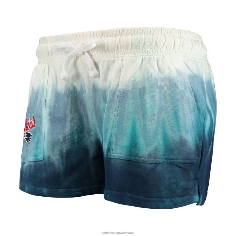 Patriots Jersey kobiety foco granatowo-biała bluza z kapturem i krótkie spodenki w kolorze dip-dye odzież 6RBB2358