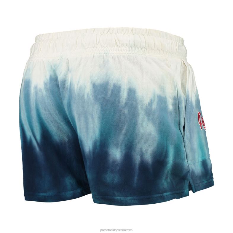 Patriots Jersey kobiety foco granatowo-biała bluza z kapturem i krótkie spodenki w kolorze dip-dye odzież 6RBB2358