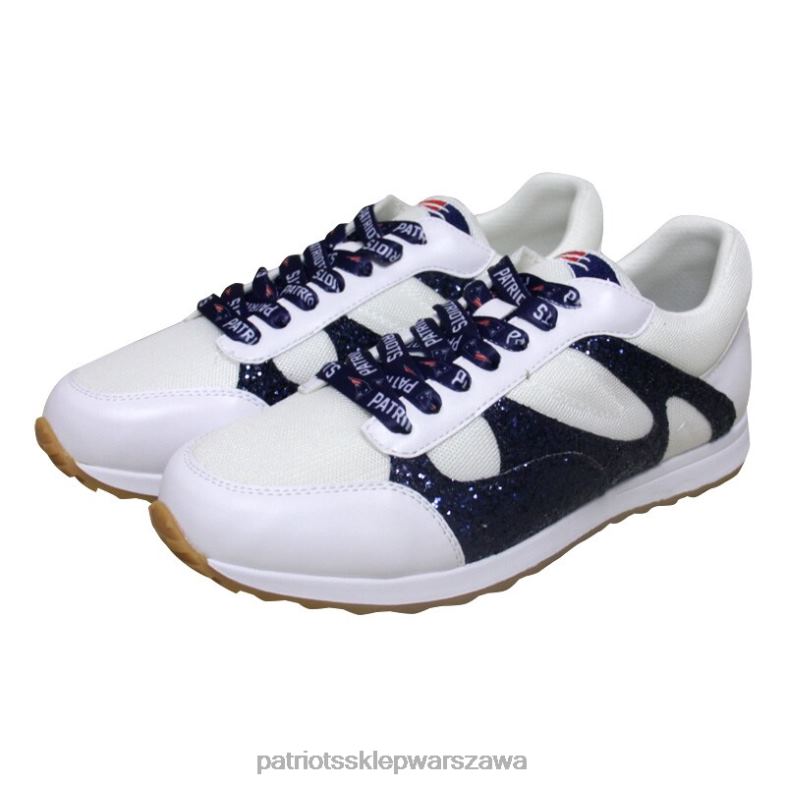 Patriots Jersey kobiety białe trampki cuce z brokatem obuwie 6RBB2235