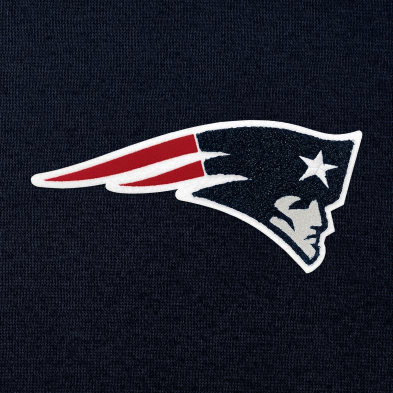 Patriots Jersey kobiety Antigua granatowa bluza z okrągłym wycięciem pod szyją i szenilową bluzą Victory odzież 6RBB2354