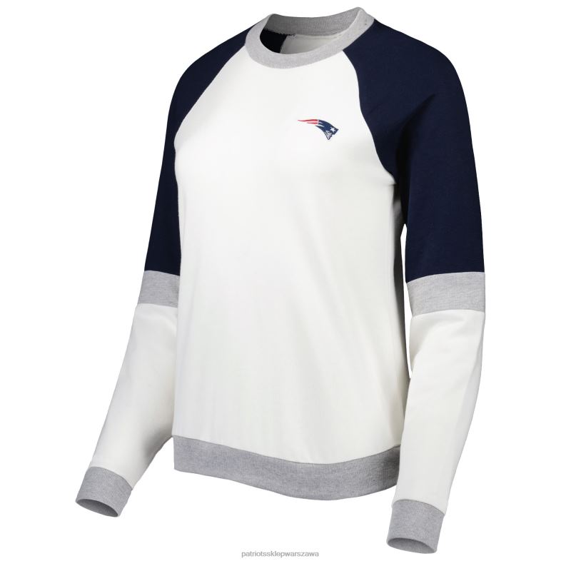 Patriots Jersey kobiety Antigua kremowo/granatowa bluza avenue raglan odzież 6RBB2397