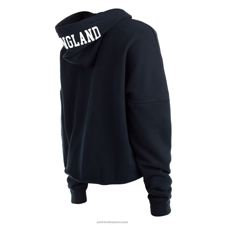 Patriots Jersey kobiety Bluza z kapturem New Era w kolorze granatowym z rękawami foliowymi odzież 6RBB2391