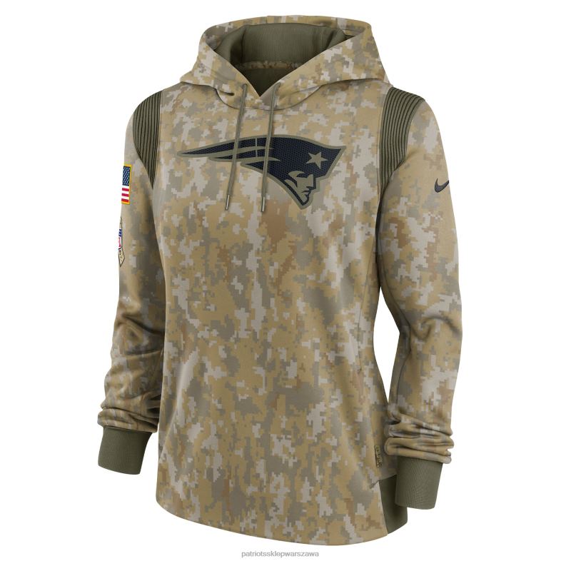 Patriots Jersey kobiety Bluza z kapturem Nike Olive 2021 Salute to Service Therma Performance odzież 6RBB2396