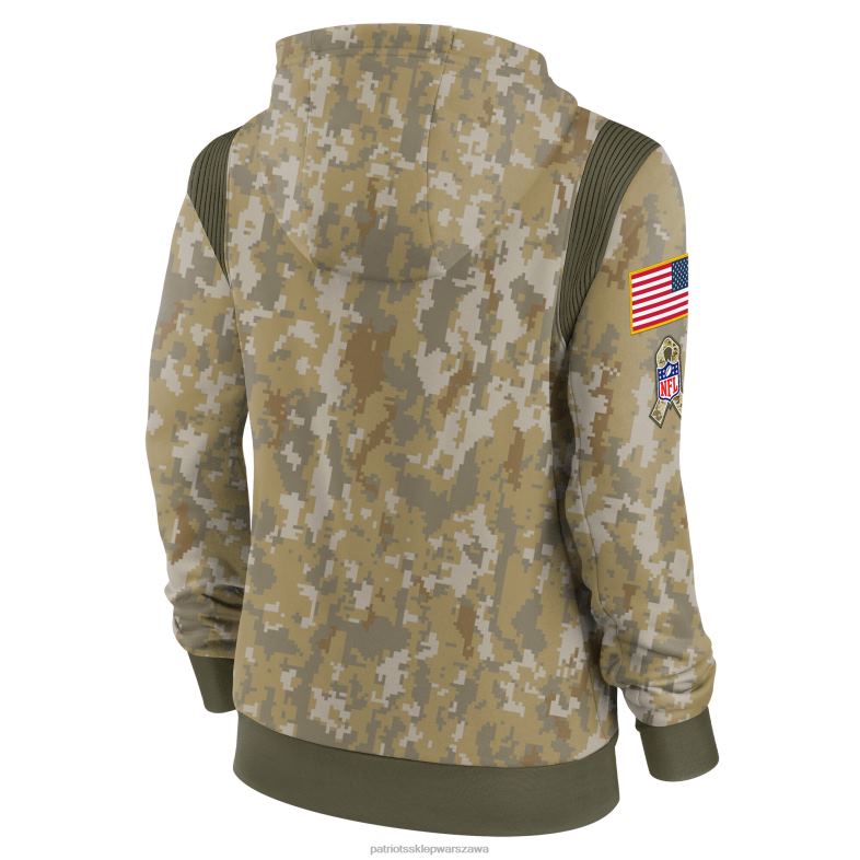 Patriots Jersey kobiety Bluza z kapturem Nike Olive 2021 Salute to Service Therma Performance odzież 6RBB2396