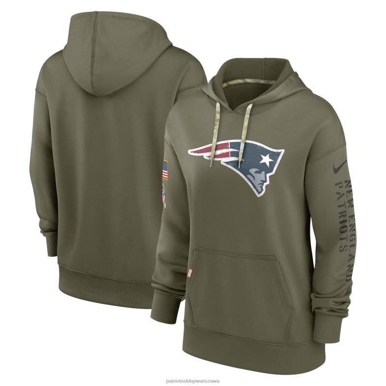 Patriots Jersey kobiety Bluza z kapturem Nike Olive 2022 Salute to Service Performance odzież 6RBB2330