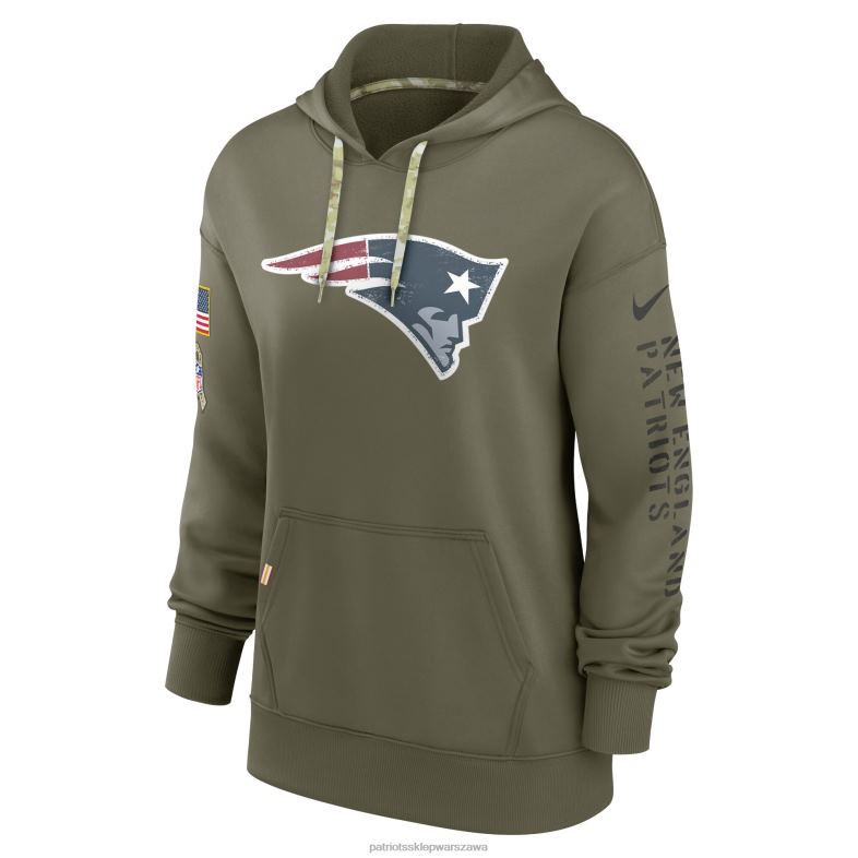 Patriots Jersey kobiety Bluza z kapturem Nike Olive 2022 Salute to Service Performance odzież 6RBB2330