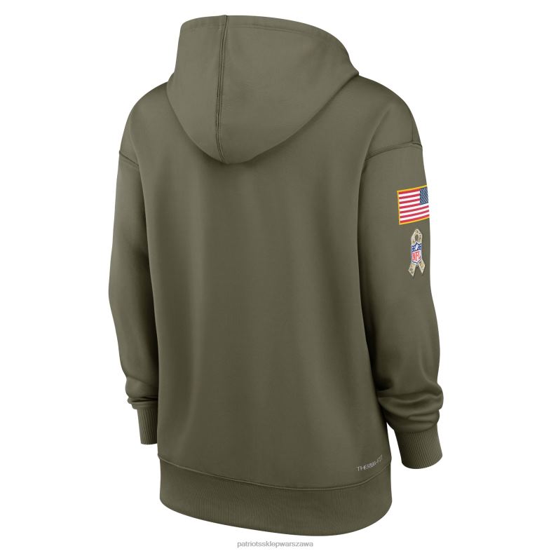 Patriots Jersey kobiety Bluza z kapturem Nike Olive 2022 Salute to Service Performance odzież 6RBB2330