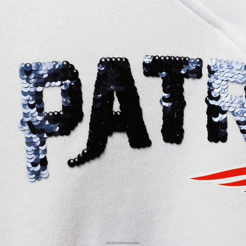 Patriots Jersey kobiety Cuce Biała bluza Victory z dekoltem w serek odzież 6RBB2393