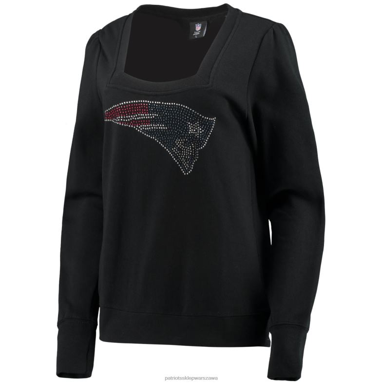 Patriots Jersey kobiety Cuce czarna bluza z kwadratowym dekoltem Winners odzież 6RBB2411