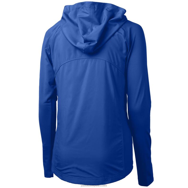 Patriots Jersey kobiety Cut & Buck Royal Throwback logo adaptacja ekologicznej dzianiny hybrydowej z recyklingu, zapinana na zamek bluza z kapturem odzież 6RBB1096