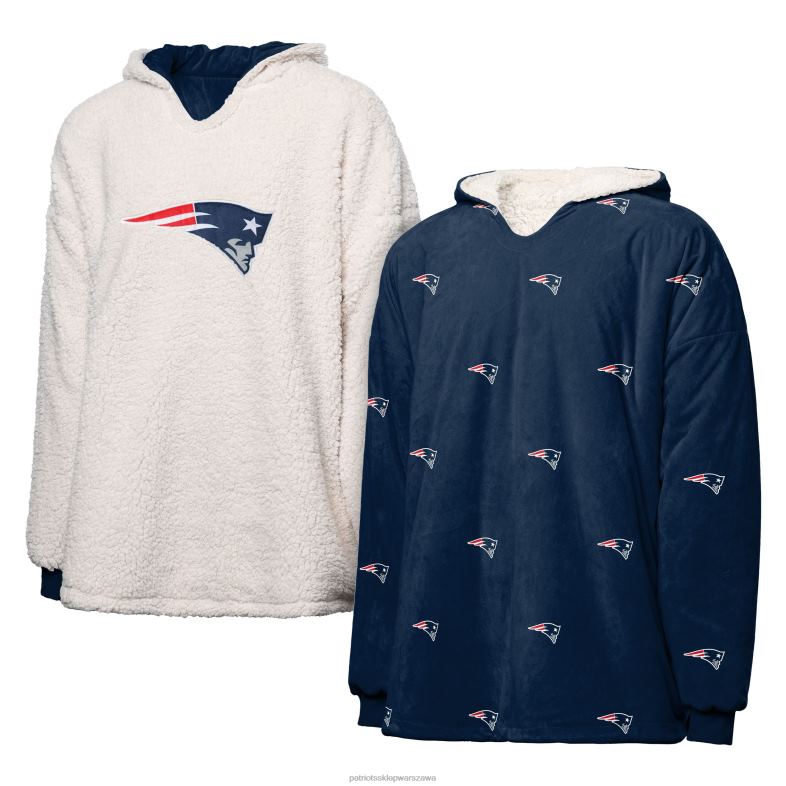 Patriots Jersey kobiety Dwustronna bluza z kapturem Foco Repeat Print odzież 6RBB2400