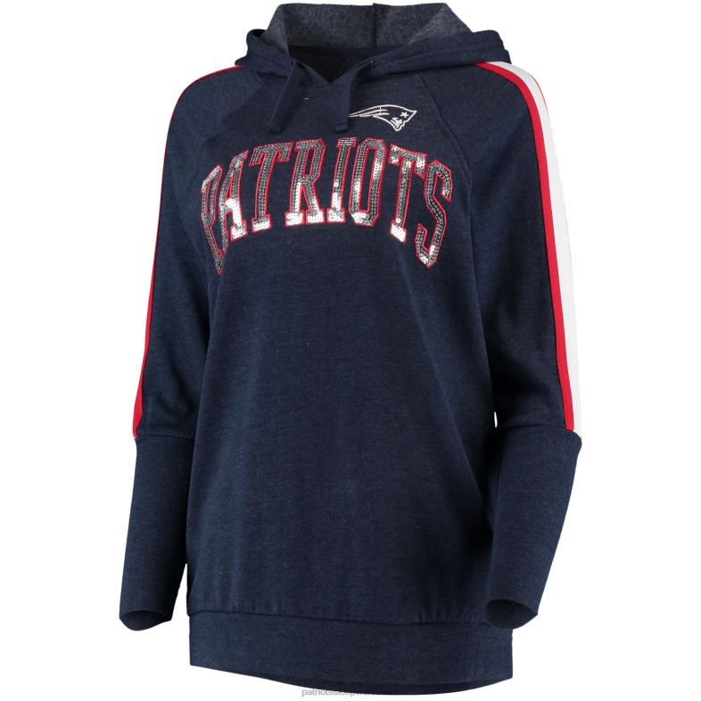 Patriots Jersey kobiety G-iii 4her by Carl Banks Granatowa bluza z podwójnym zespołem tunika z kapturem odzież 6RBB2434