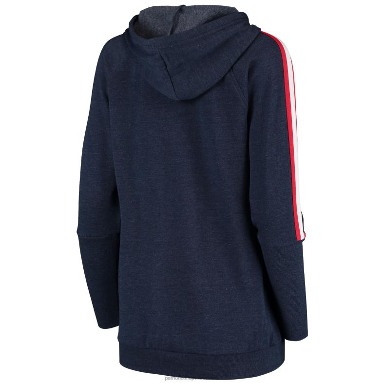 Patriots Jersey kobiety G-iii 4her by Carl Banks Granatowa bluza z podwójnym zespołem tunika z kapturem odzież 6RBB2434