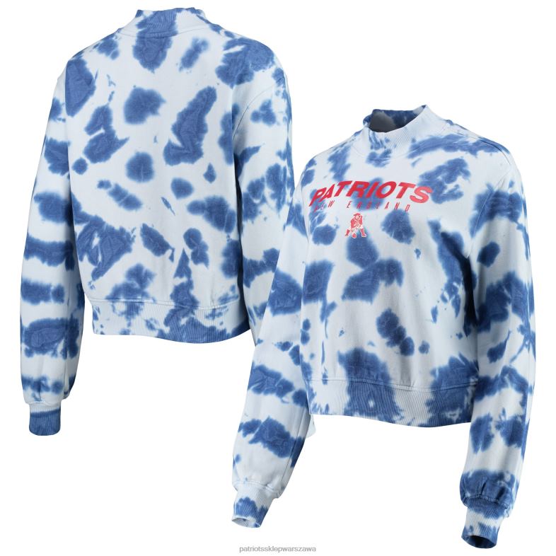 Patriots Jersey kobiety Granatowa, skrócona bluza z kapturem typu tie-dye odzież 6RBB2385