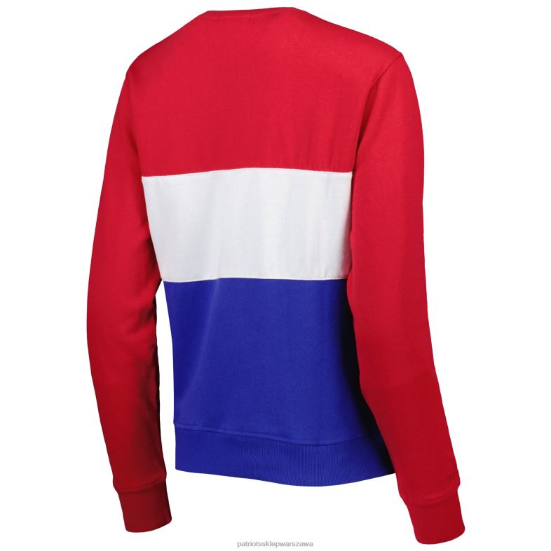 Patriots Jersey kobiety Mitchell & Ness Royal/czerwony pulower z blokami kolorów odzież 6RBB2368