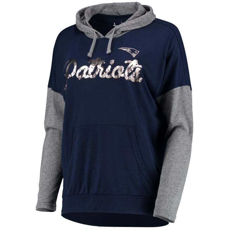 Patriots Jersey kobiety Touch granatowo-szara bluza z kapturem bez ograniczeń odzież 6RBB2373