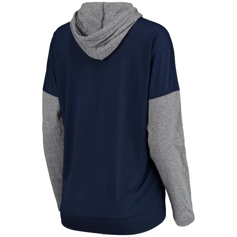 Patriots Jersey kobiety Touch granatowo-szara bluza z kapturem bez ograniczeń odzież 6RBB2373