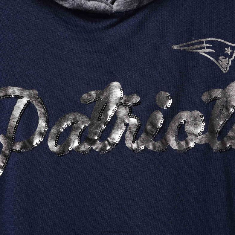 Patriots Jersey kobiety Touch granatowo-szara bluza z kapturem bez ograniczeń odzież 6RBB2373