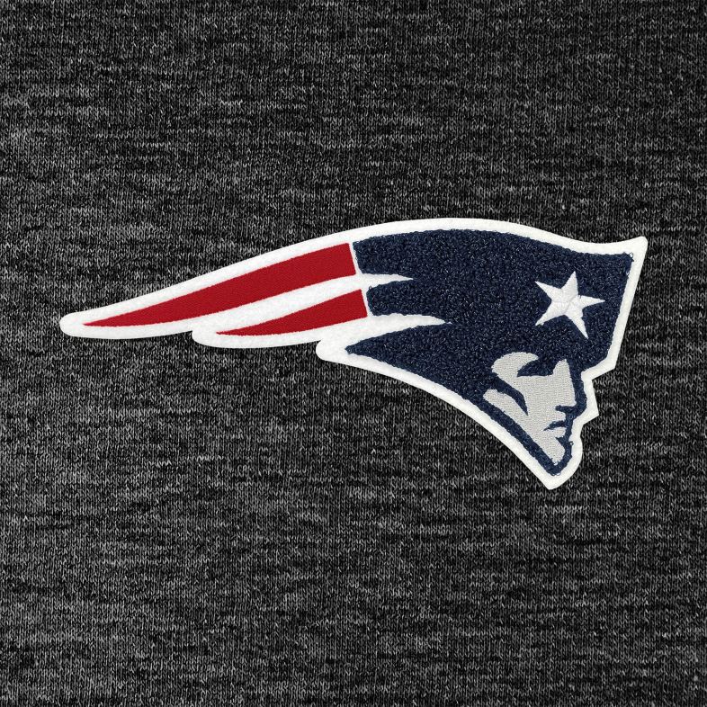 Patriots Jersey kobiety antigua melanżowa czarna bluza z kapturem z szenilowej dzianiny odzież 6RBB2375