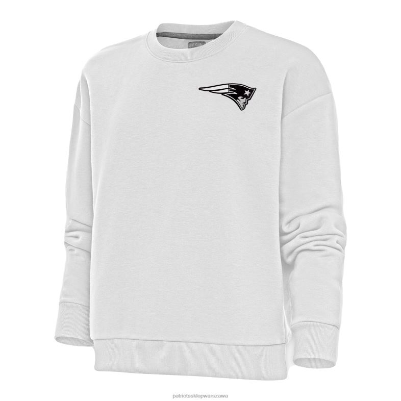 Patriots Jersey kobiety biała, metaliczna bluza z logo Victory z okrągłym wycięciem pod szyją odzież 6RBB2456