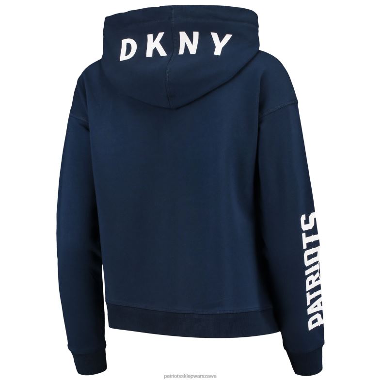 Patriots Jersey kobiety bluza dkny sport granatowa zoey z kapturem i suwakiem na całej długości odzież 6RBB2467