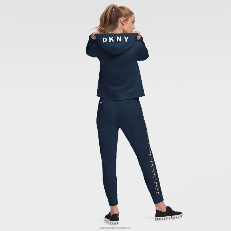 Patriots Jersey kobiety bluza dkny sport granatowa zoey z kapturem i suwakiem na całej długości odzież 6RBB2467