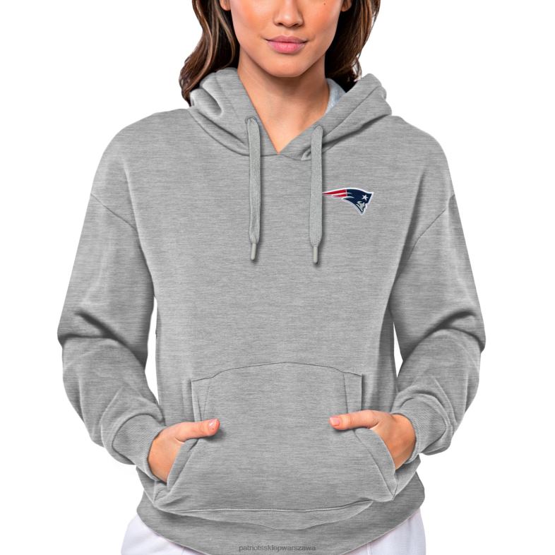 Patriots Jersey kobiety bluza z kapturem Victory w szarym melanżowym kolorze antigua odzież 6RBB2436