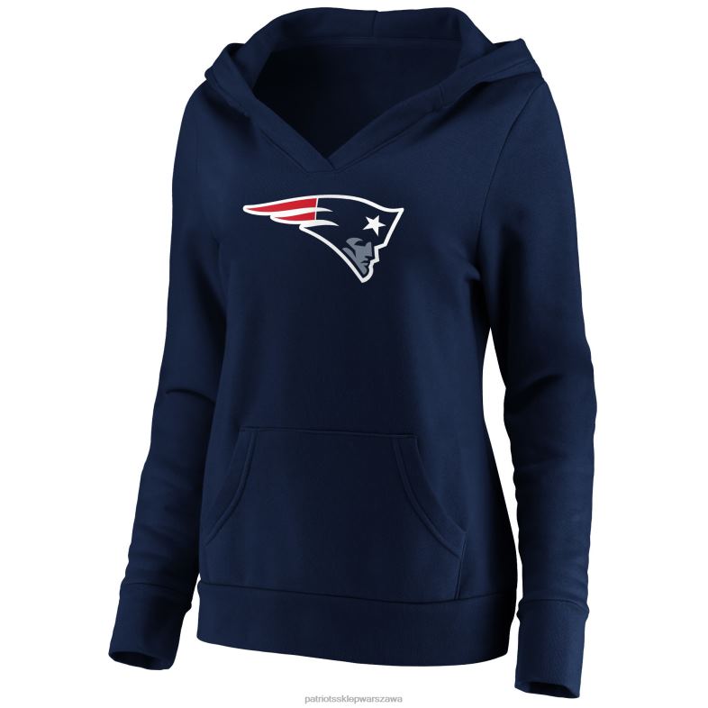Patriots Jersey kobiety bluza z kapturem i dekoltem w szpic z logo fanatics w kolorze granatowym odzież 6RBB2463
