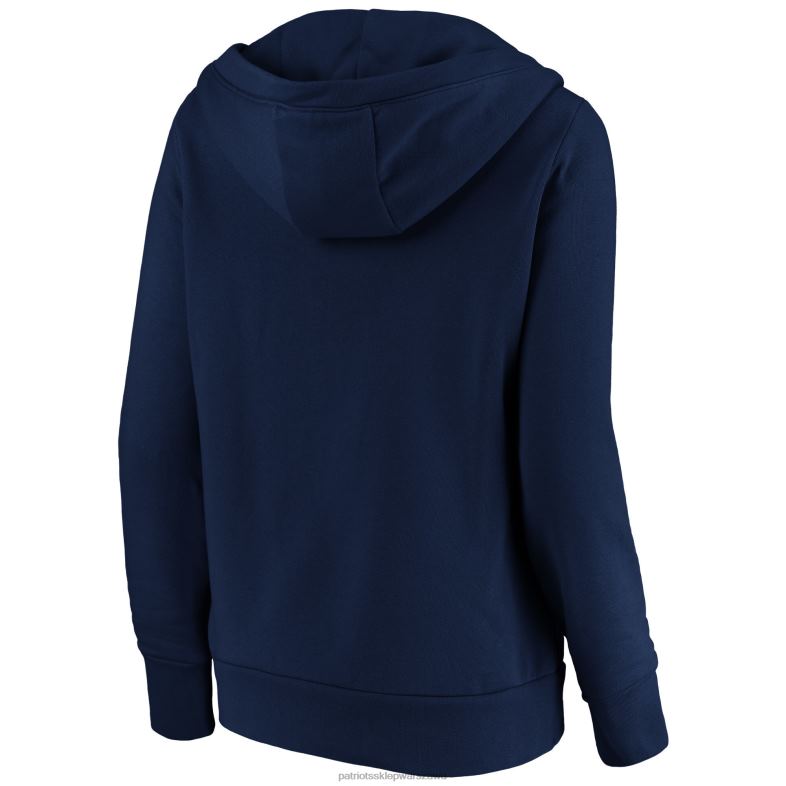 Patriots Jersey kobiety bluza z kapturem i dekoltem w szpic z logo fanatics w kolorze granatowym odzież 6RBB2463