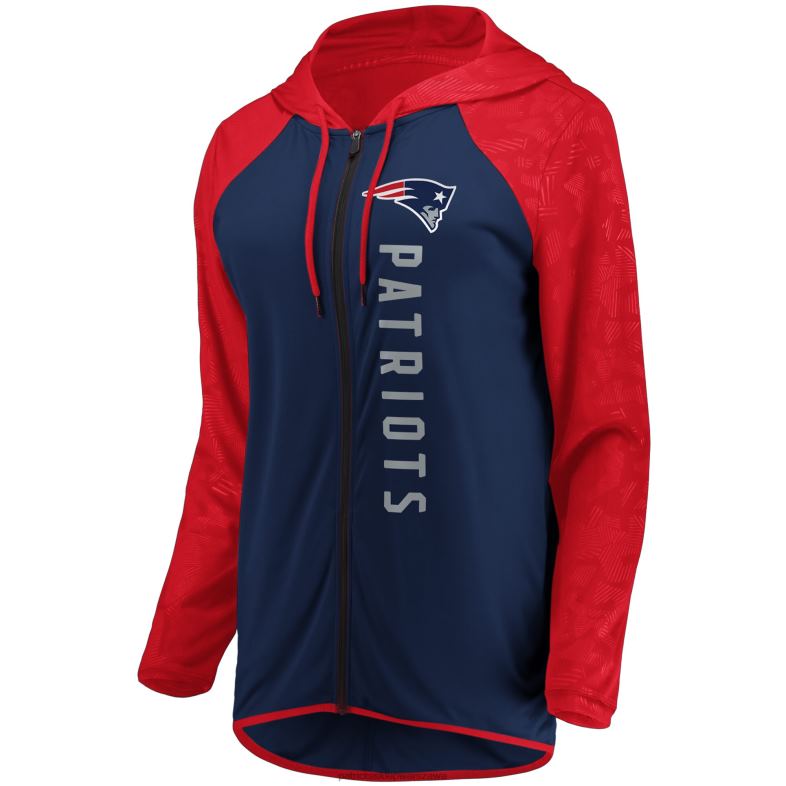 Patriots Jersey kobiety bluza z kapturem i suwakiem na całej długości z logo fanatics w kolorze granatowym na zawsze odzież 6RBB2435