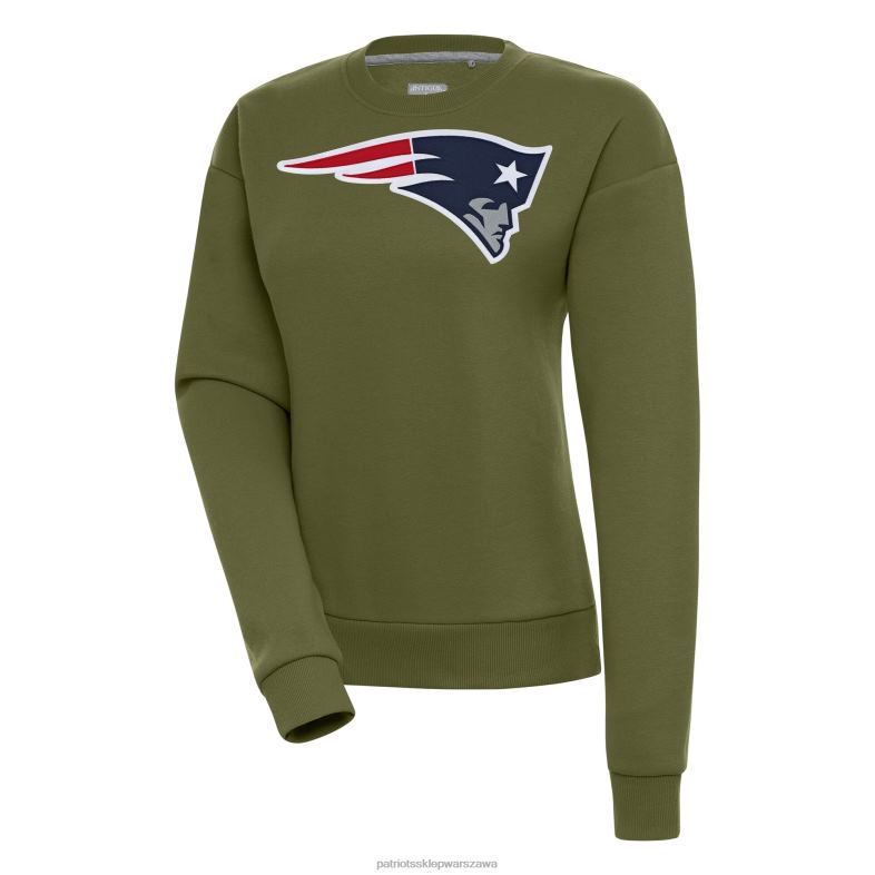Patriots Jersey kobiety bluza z kapturem z kolekcji Antigua w kolorze oliwkowym odzież 6RBB2326