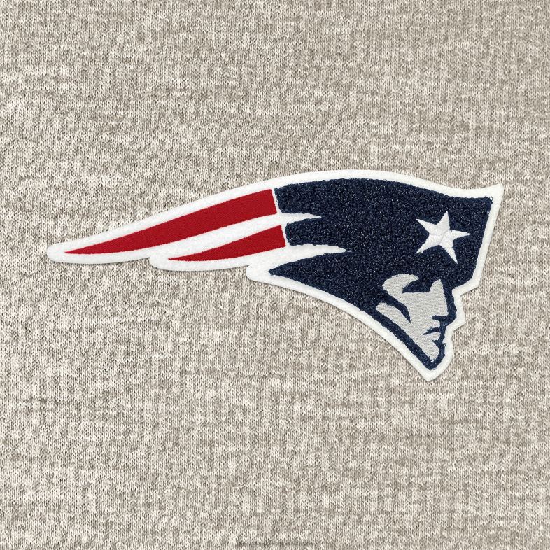 Patriots Jersey kobiety bluza z kapturem z szenilowej dzianiny Antigua Oatmeal Action odzież 6RBB2420