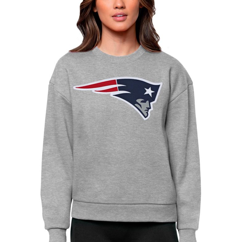 Patriots Jersey kobiety bluza z logo zwycięstwa w szarym kolorze antigua odzież 6RBB2447