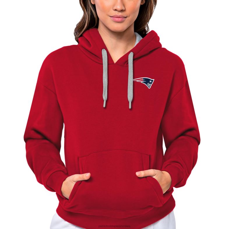 Patriots Jersey kobiety czerwona bluza z kapturem Victory Antigua odzież 6RBB2365