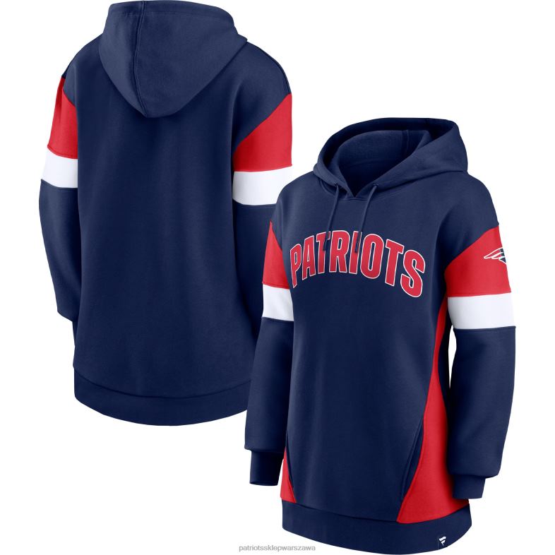 Patriots Jersey kobiety fanatics branded granatowo-czerwona bluza z kapturem lock it down odzież 6RBB2329