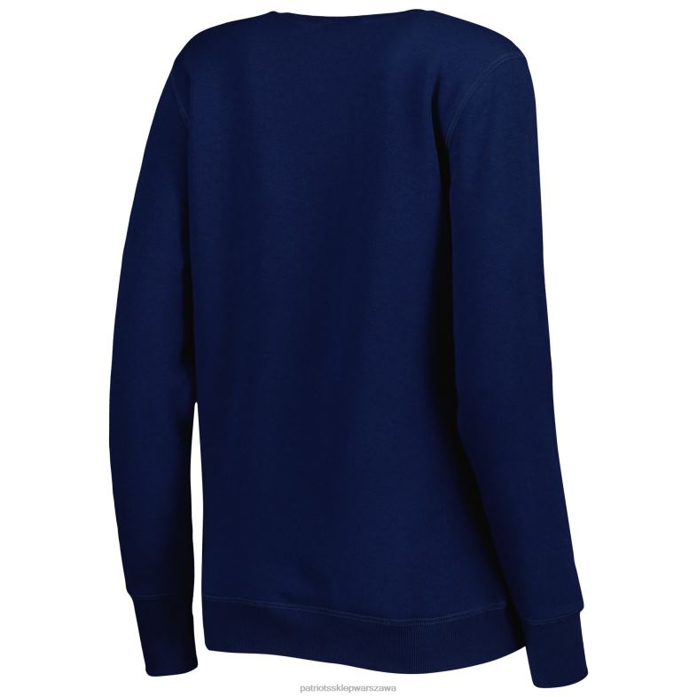 Patriots Jersey kobiety granatowa bluza cuce z głębokim dekoltem w serek odzież 6RBB2416