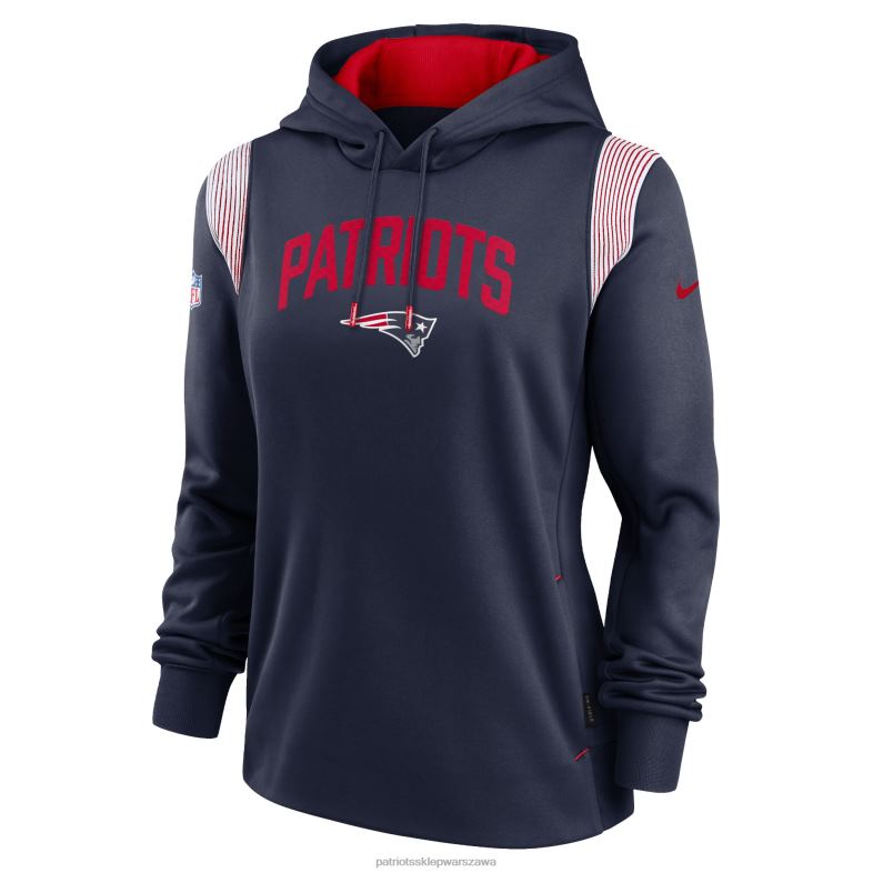 Patriots Jersey kobiety granatowa bluza z kapturem Nike Sideline Stack Performance odzież 6RBB2334