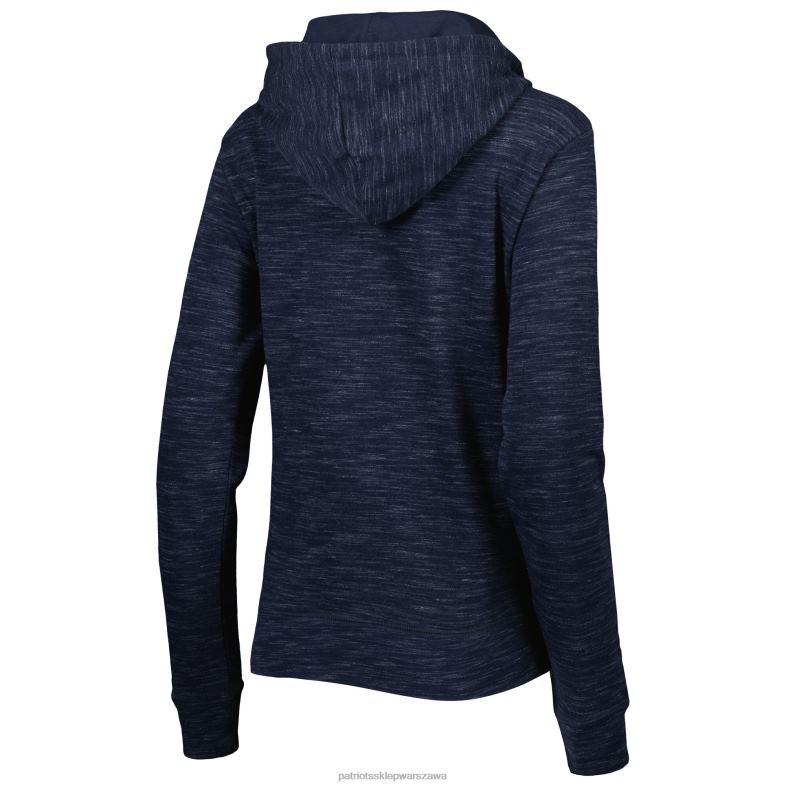 Patriots Jersey kobiety granatowa bluza z kapturem i zamkiem błyskawicznym New Era odzież 6RBB2363