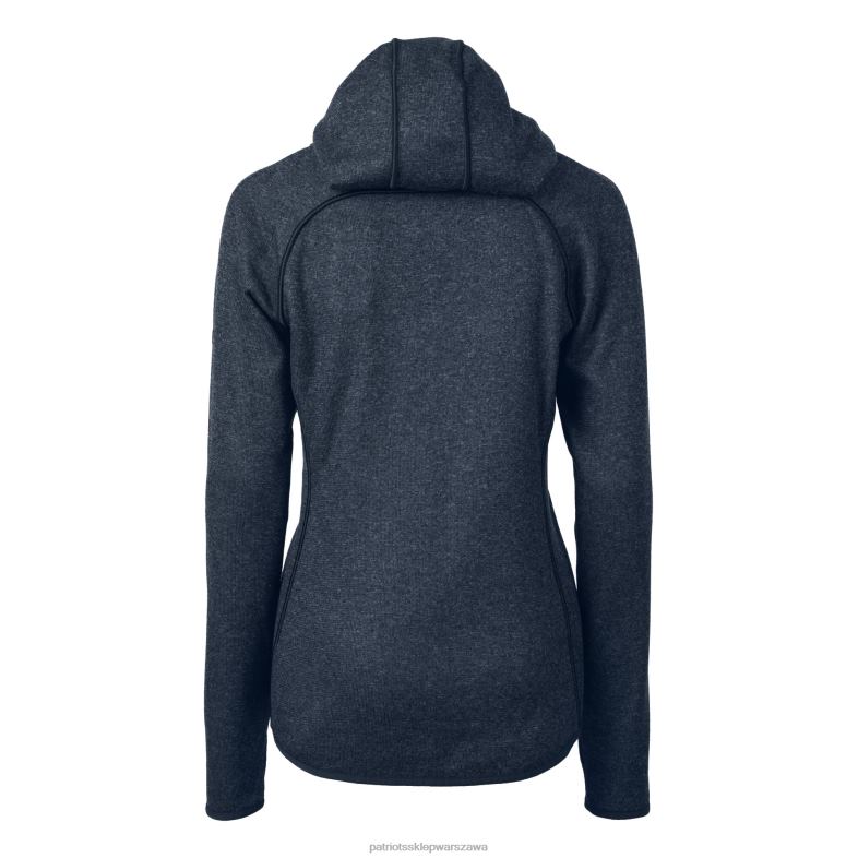 Patriots Jersey kobiety kuter i buck granatowy hełm z logo grota, dzianinowa bluza z kapturem i suwakiem na całej długości odzież 6RBB883