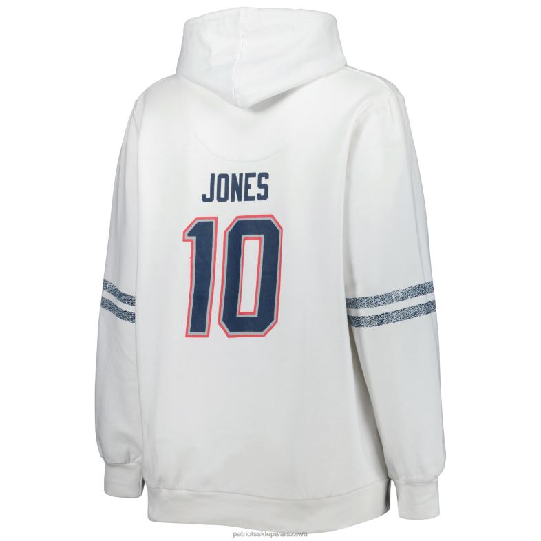 Patriots Jersey kobiety mac jones biała bluza z kapturem w rozmiarze plus nazwa i numer odzież 6RBB2371