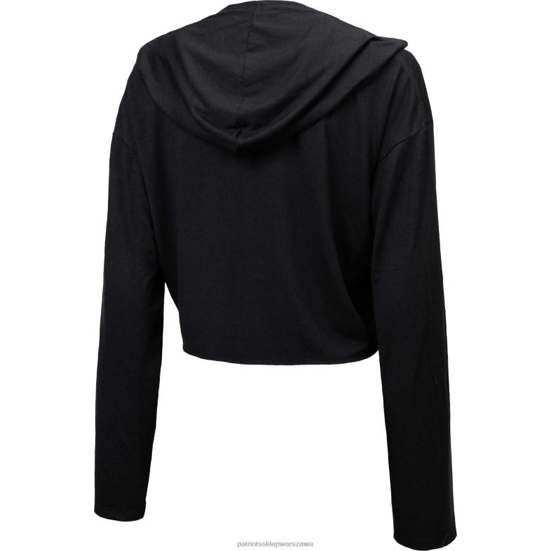 Patriots Jersey kobiety majestatyczna nici czarna bluza z kapturem w panterkę odzież 6RBB2331