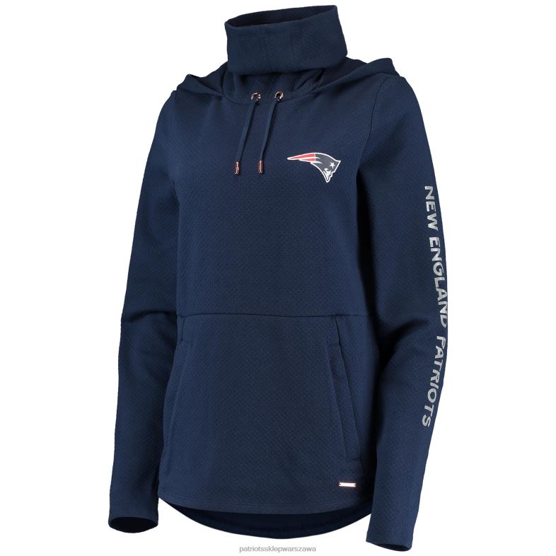 Patriots Jersey kobiety msx by michael strahan granatowa bluza z golfem amelia tri-blend z kapturem odzież 6RBB2389