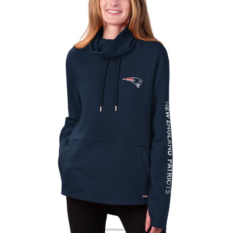 Patriots Jersey kobiety msx by michael strahan granatowa bluza z golfem amelia tri-blend z kapturem odzież 6RBB2389