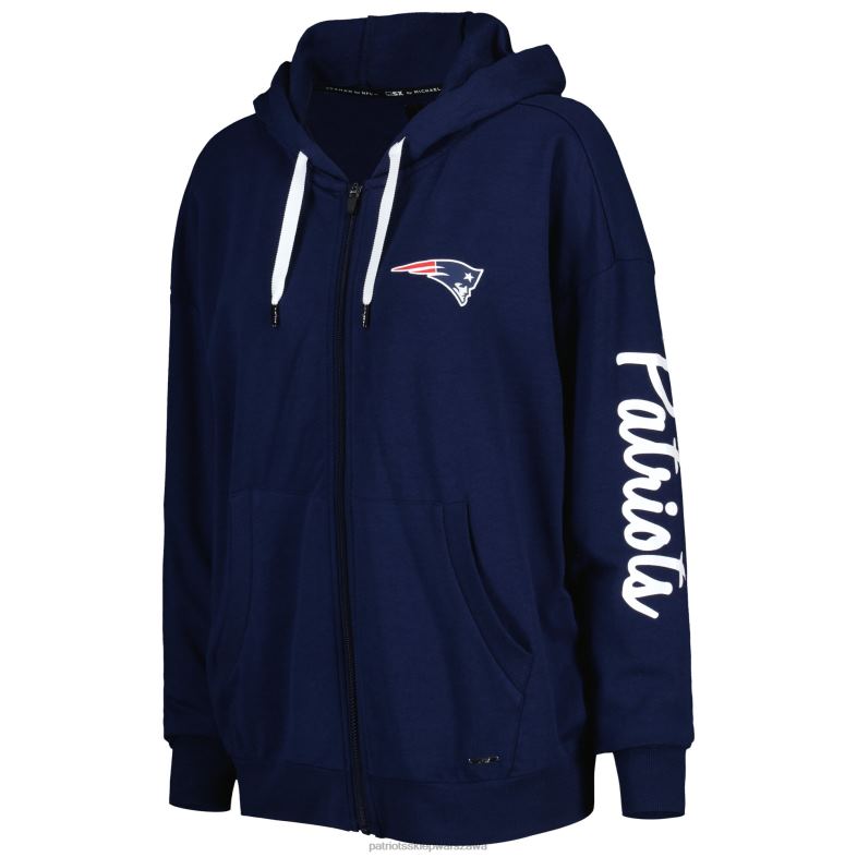 Patriots Jersey kobiety msx by michael strahan granatowa lekka bluza z kapturem i suwakiem na całej długości odzież 6RBB2369