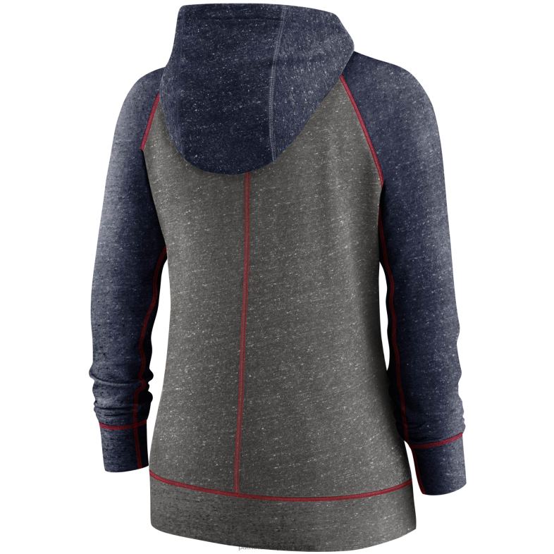 Patriots Jersey kobiety raglanowa bluza z kapturem i suwakiem na całej długości nike w kolorze grafitowym/granatowym odzież 6RBB2320