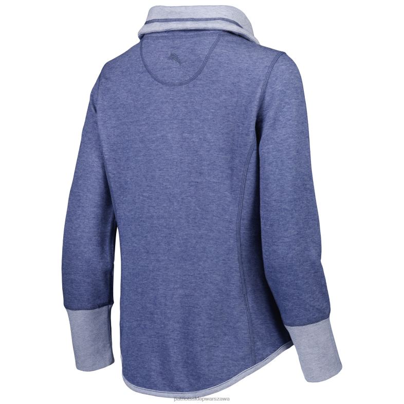 Patriots Jersey kobiety tommy bahama melanżowa granatowa sportowa bluza z suwakiem na całej długości odzież 6RBB2382