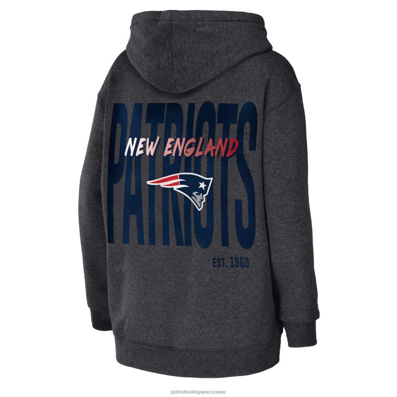 Patriots Jersey kobiety wear by erin andrews bluza polarowa z kapturem w kolorze Heather Carbon odzież 6RBB2381