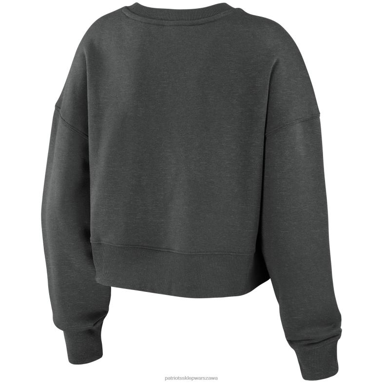 Patriots Jersey kobiety wear by erin andrews czarna bluza polarowa o skróconym kroju odzież 6RBB2394