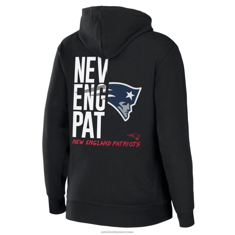 Patriots Jersey kobiety wear by erin andrews czarna bluza polarowa z kapturem i suwakiem na całej długości odzież 6RBB2332